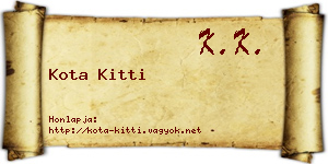 Kota Kitti névjegykártya